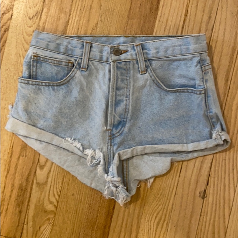Brandy Melville John Galt Light Wash Denim Shorts